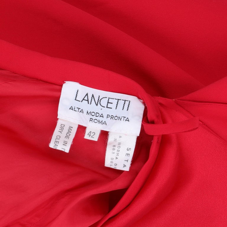 90s Lancetti Red Silk Dress at 1stDibs