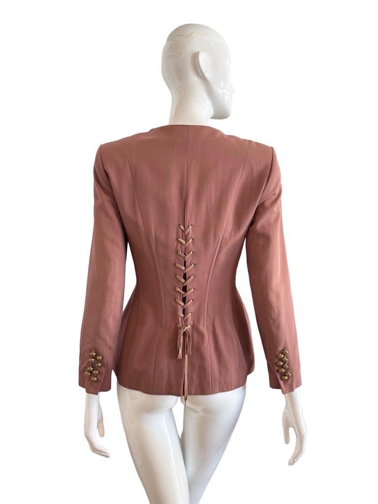 Veste Corset Lolita Lempicka - Taille 40 - Jaune Paille En Lin/viscose - Occasion Très Bon état