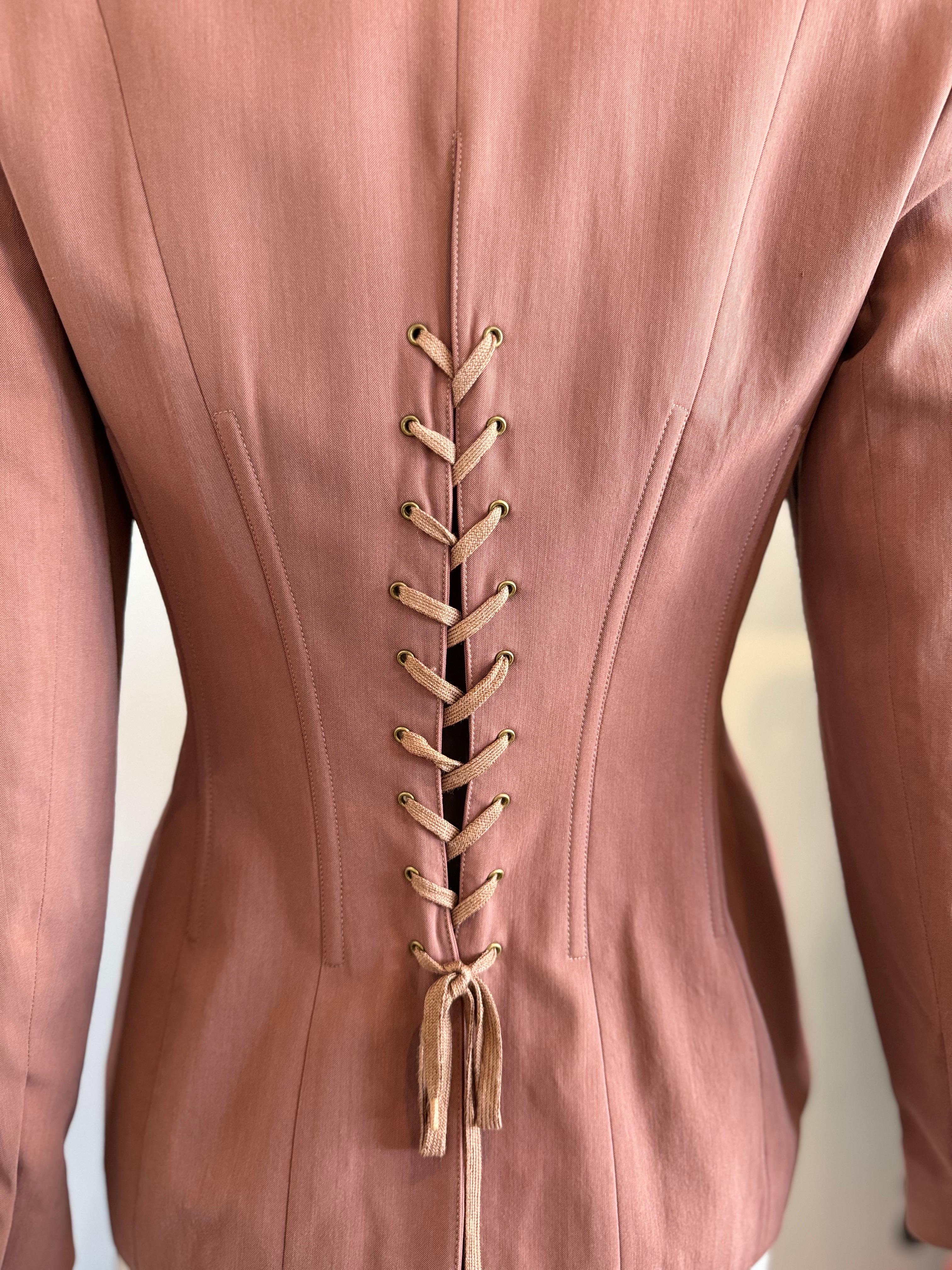 90s Lolita Lempicka Rose Button Jacket For Sale 2