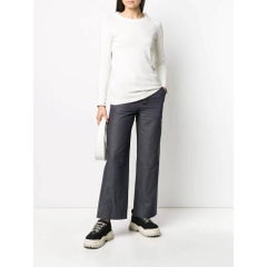 90s Maison Margiela Vintage denim grey cotton and linen trousers