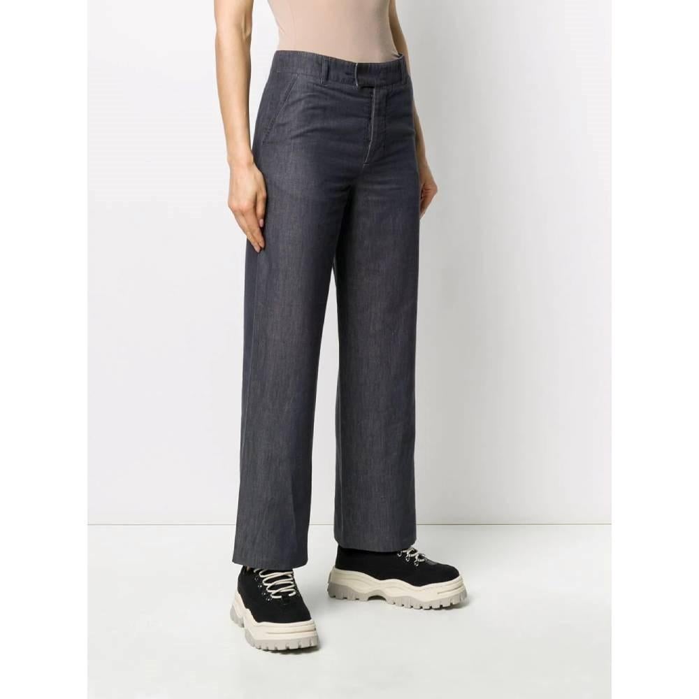 90s Maison Margiela Vintage denim grey cotton and linen trousers In Excellent Condition For Sale In Lugo (RA), IT