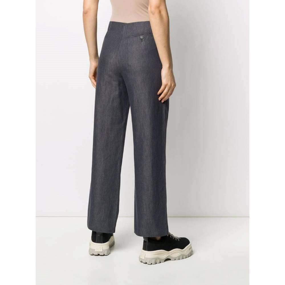 Women's 90s Maison Margiela Vintage denim grey cotton and linen trousers For Sale
