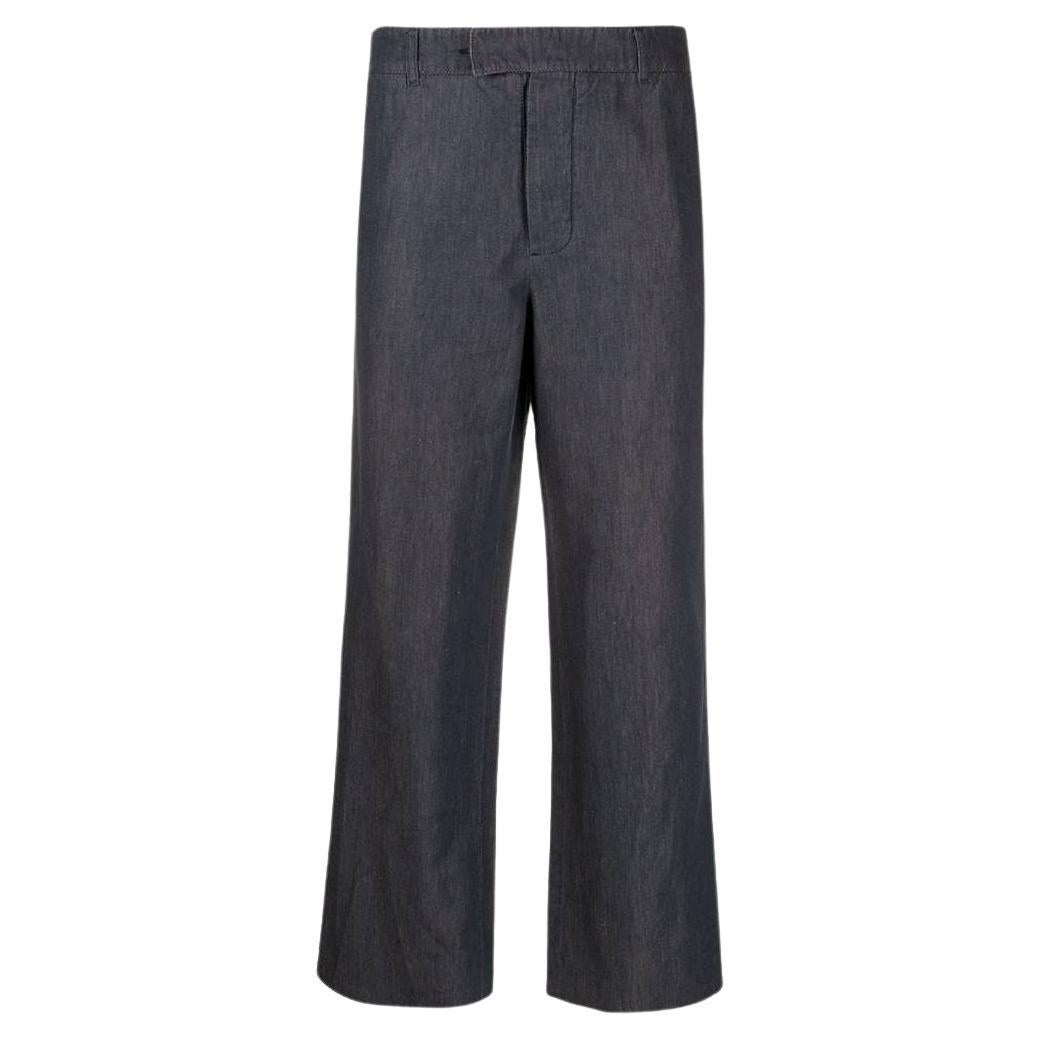 90s Maison Margiela Vintage denim grey cotton and linen trousers For Sale