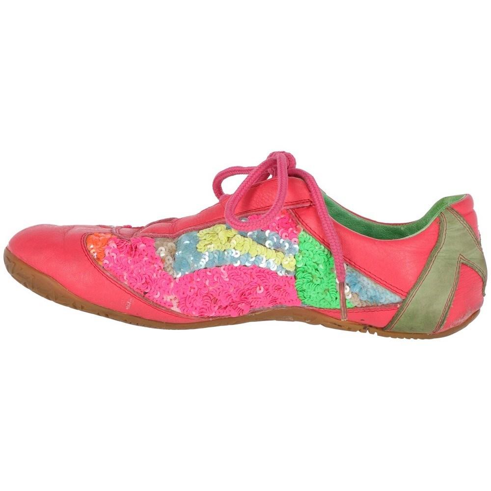 90s Maliparmi Vintage Multicolored sequined lace-up sneakers In Good Condition For Sale In Lugo (RA), IT