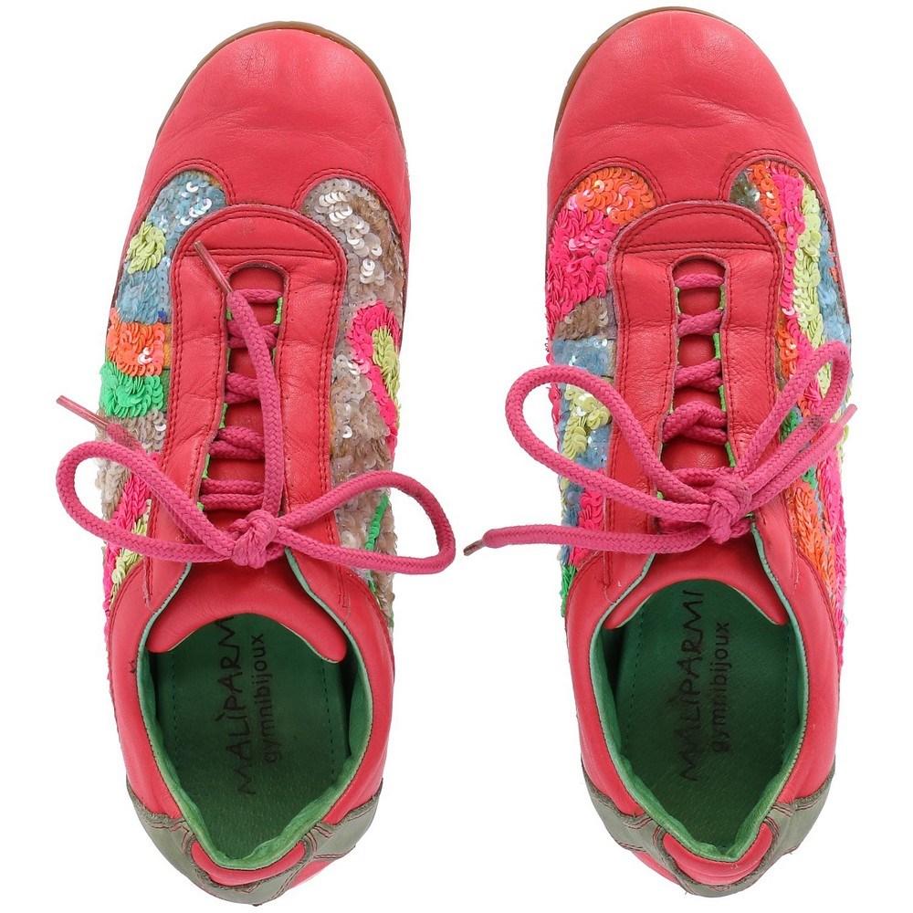 90s Maliparmi Vintage Multicolored sequined lace-up sneakers For Sale 1