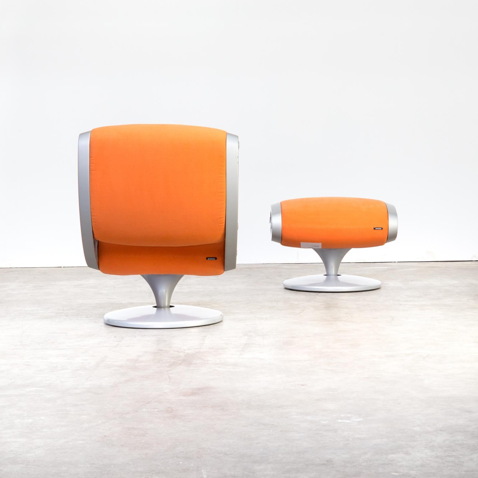 1990s Marc Newson Gluon Swivel Chair and ottoman for Moroso In Excellent Condition In Amstelveen, Noord