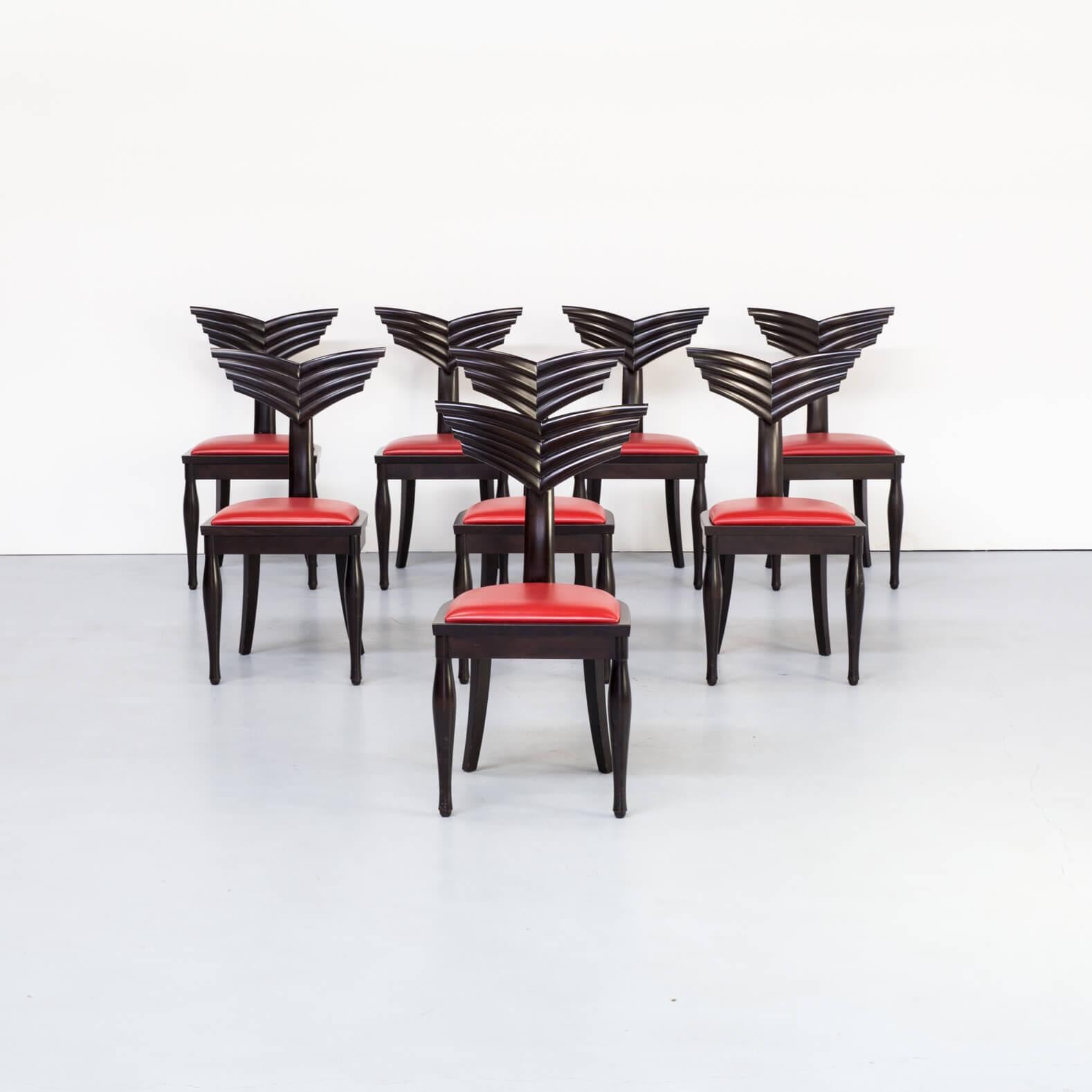 1990s Massimo Scolari ‘Olimpia’ Chair for Giorgetti Set of 8 For Sale 3