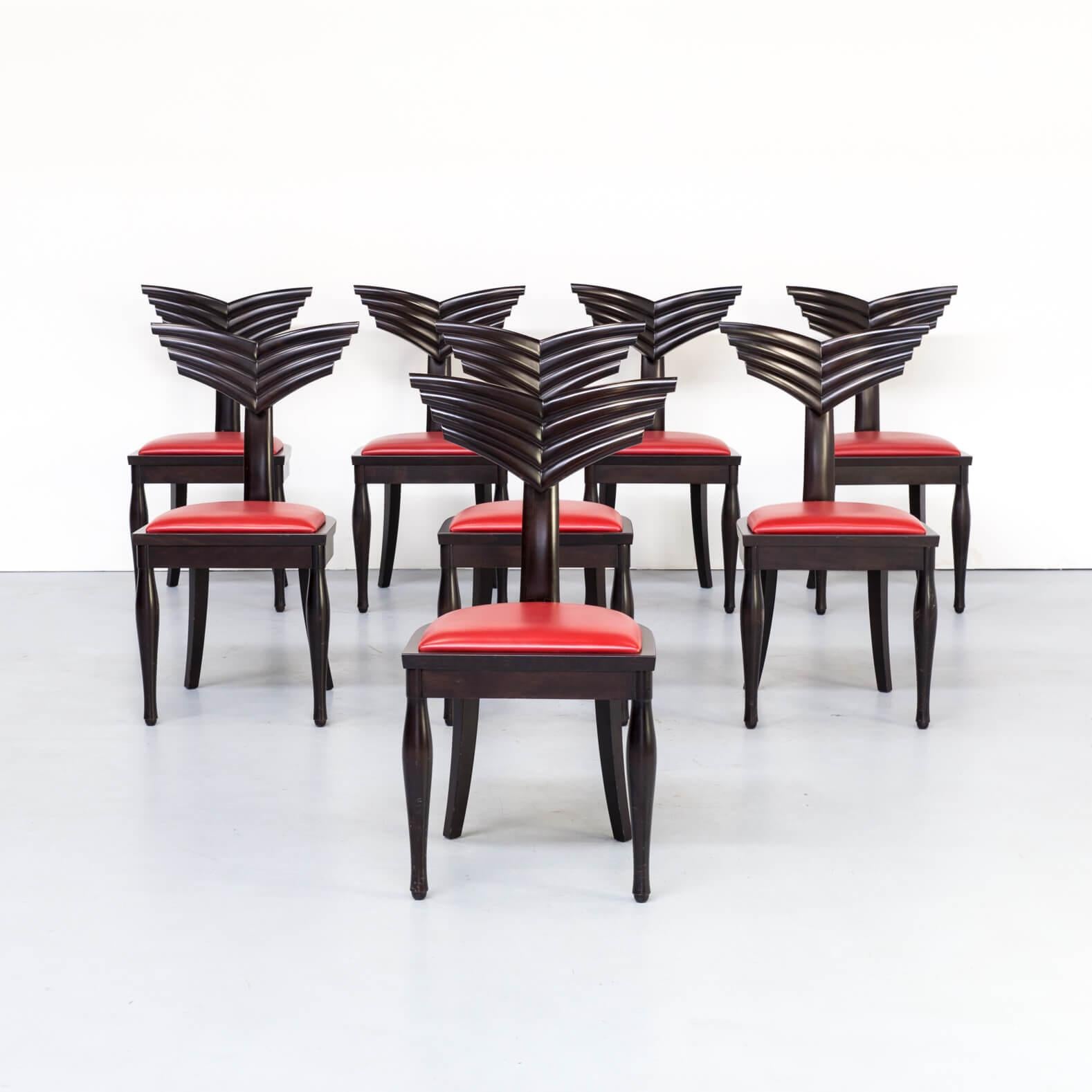 1990s Massimo Scolari ‘Olimpia’ Chair for Giorgetti Set of 8 For Sale 4