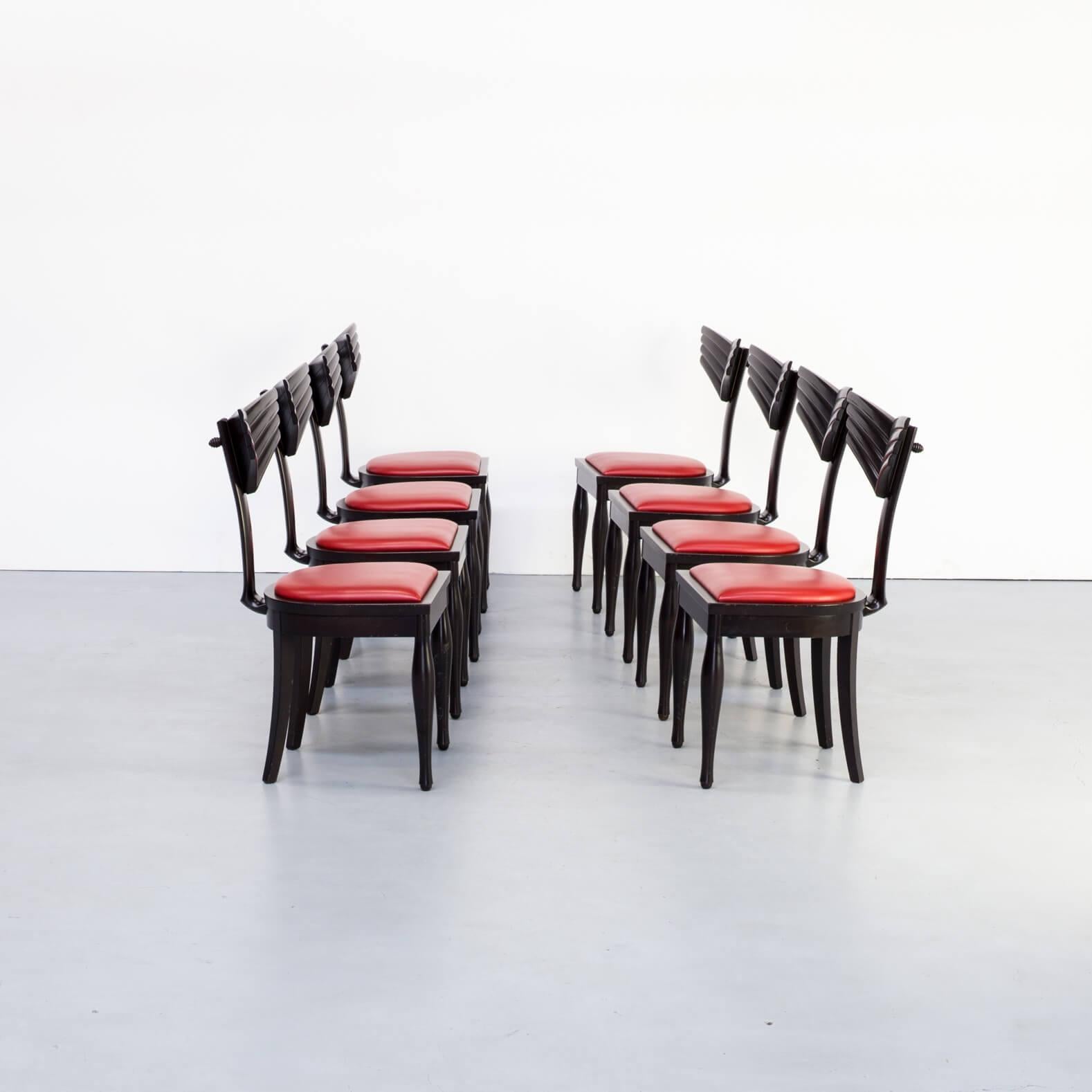 Mid-Century Modern 1990s Massimo Scolari ‘Olimpia’ Chair for Giorgetti Set of 8 For Sale