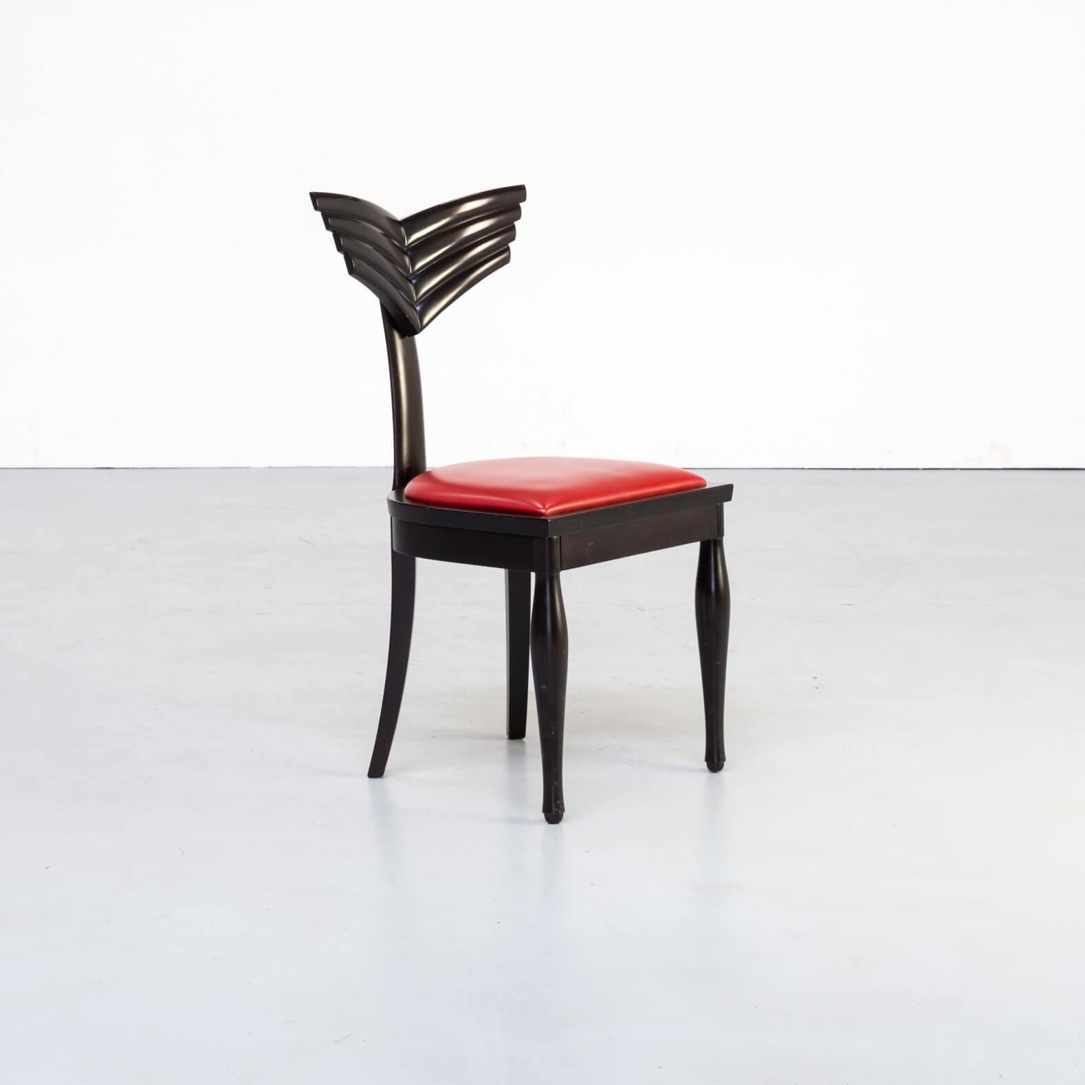 Leather 1990s Massimo Scolari ‘Olimpia’ Chair for Giorgetti Set of 8 For Sale