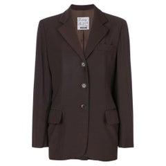 90s Moschino brown wool classic blazer