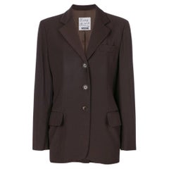 90s Moschino brown wool classic blazer