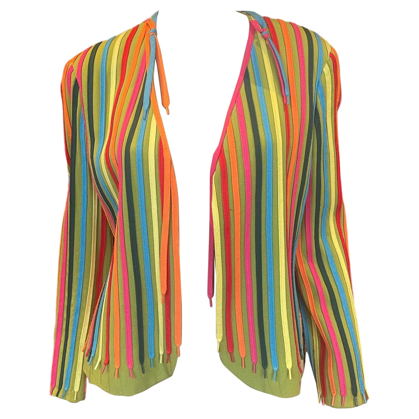 90s Moschino Cheap and Chic Rainbow Shoelace Blazer