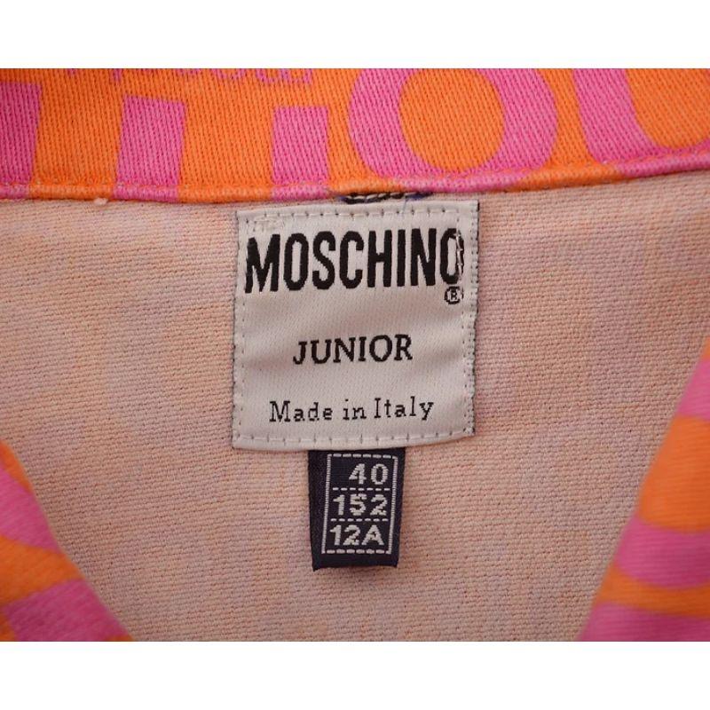 Women's 90's Moschino 'Off Key' Pink & Orange Sleeveless Crop Top Pattern Jacket For Sale