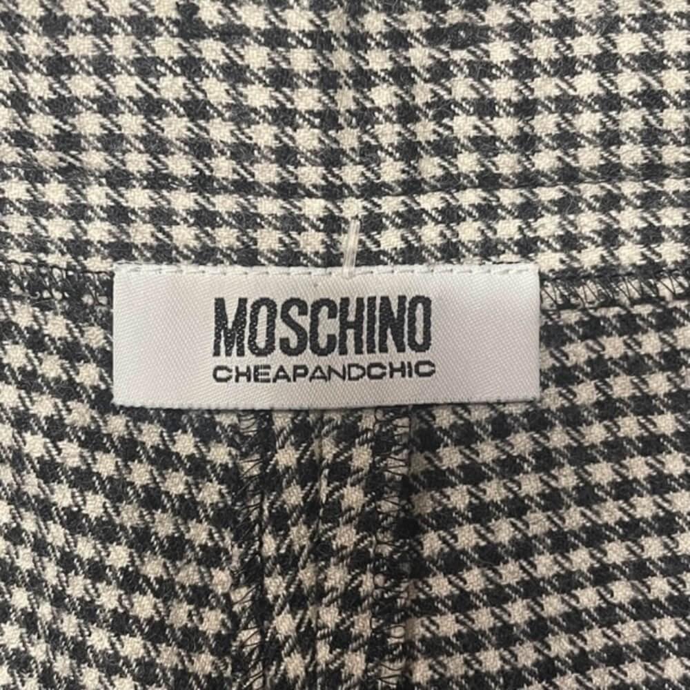 90s Moschino Vintage black and white houndstooth wool trousers 2