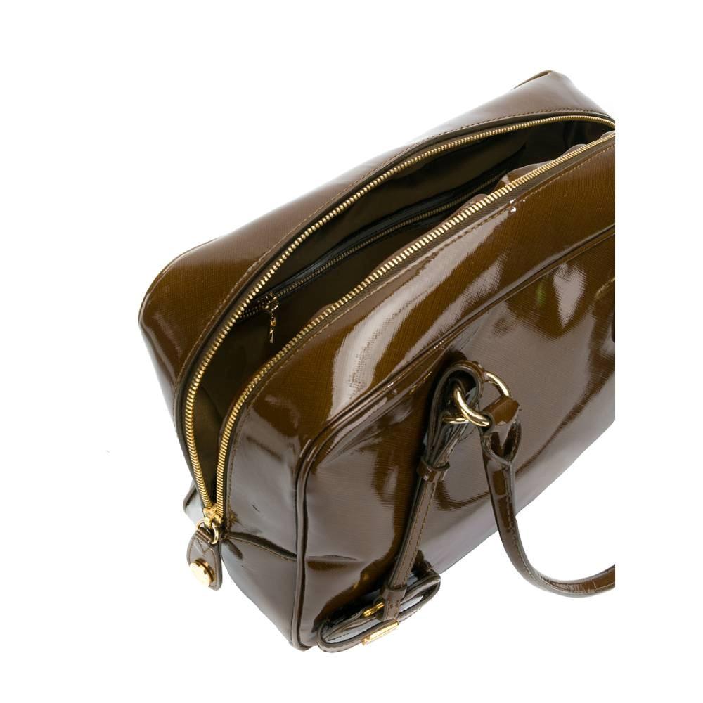90s Moschino Vintage brown rectangular handbag For Sale 1