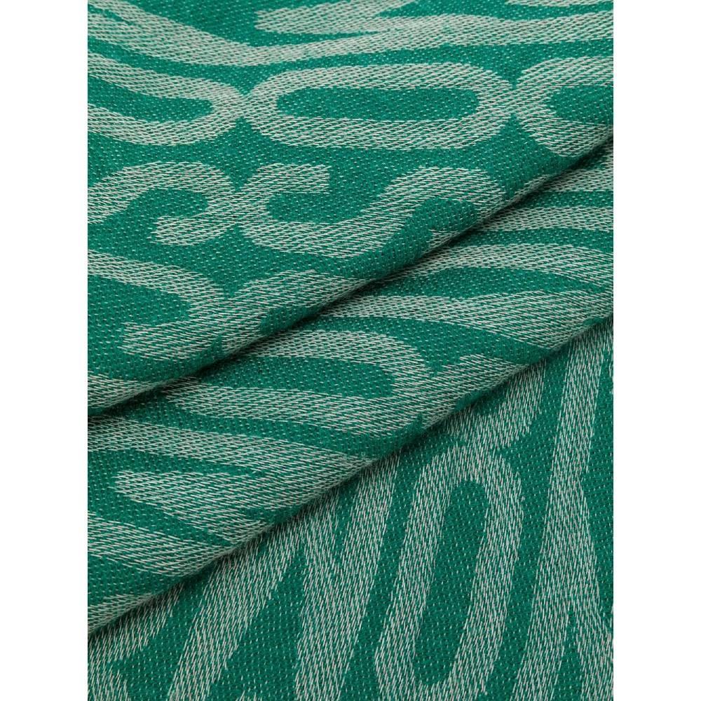 90s Moschino Vintage green and grey logoed scarf In Excellent Condition For Sale In Lugo (RA), IT