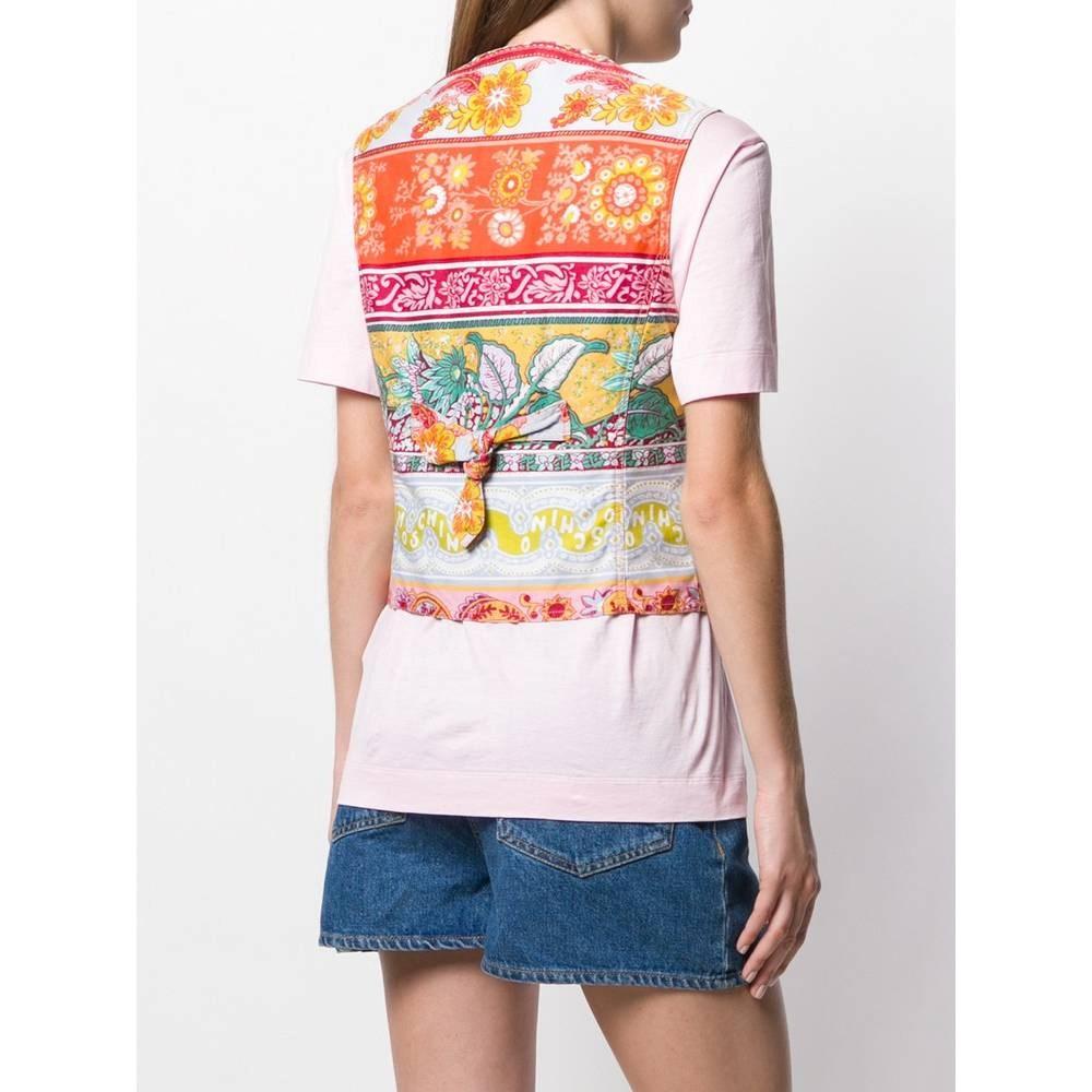 90s Moschino Vintage multicolor cotton gilet with floreal prints In Excellent Condition In Lugo (RA), IT