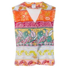 90s Moschino Vintage multicolor cotton gilet with floreal prints