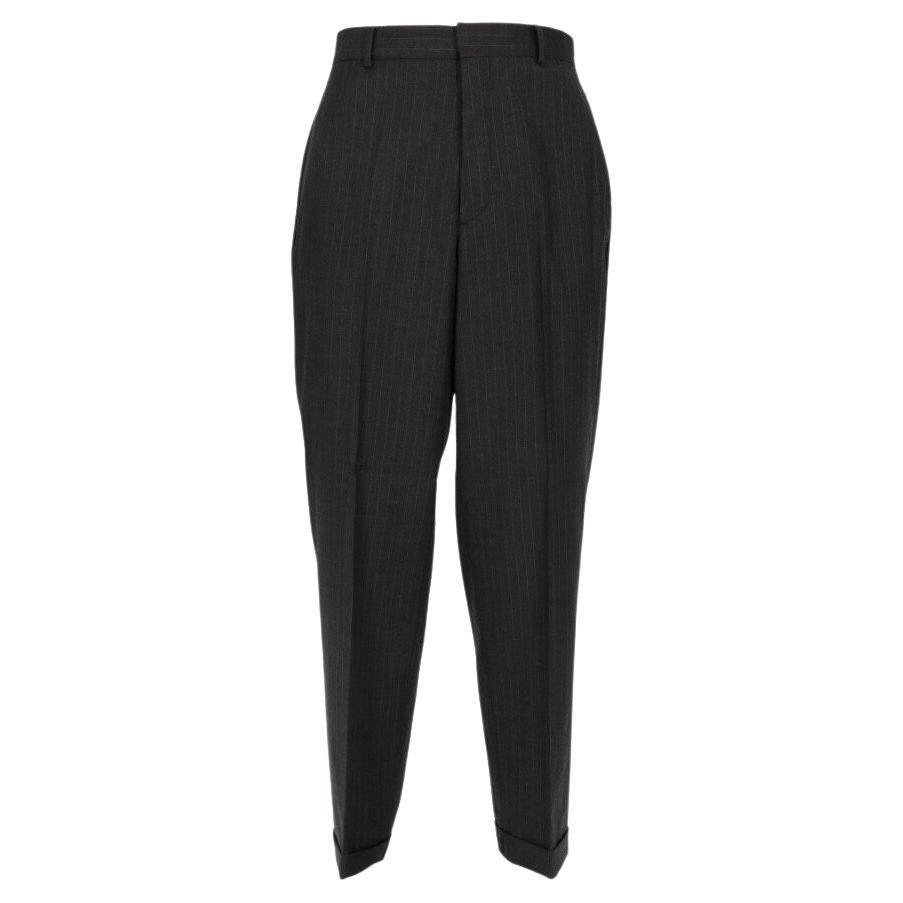 90s NN Studio Vintage dark gray wool trousers with pinstripe pattern ...