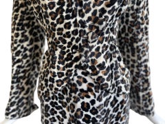 90s Norma Kamali Leopard Skirt Suit