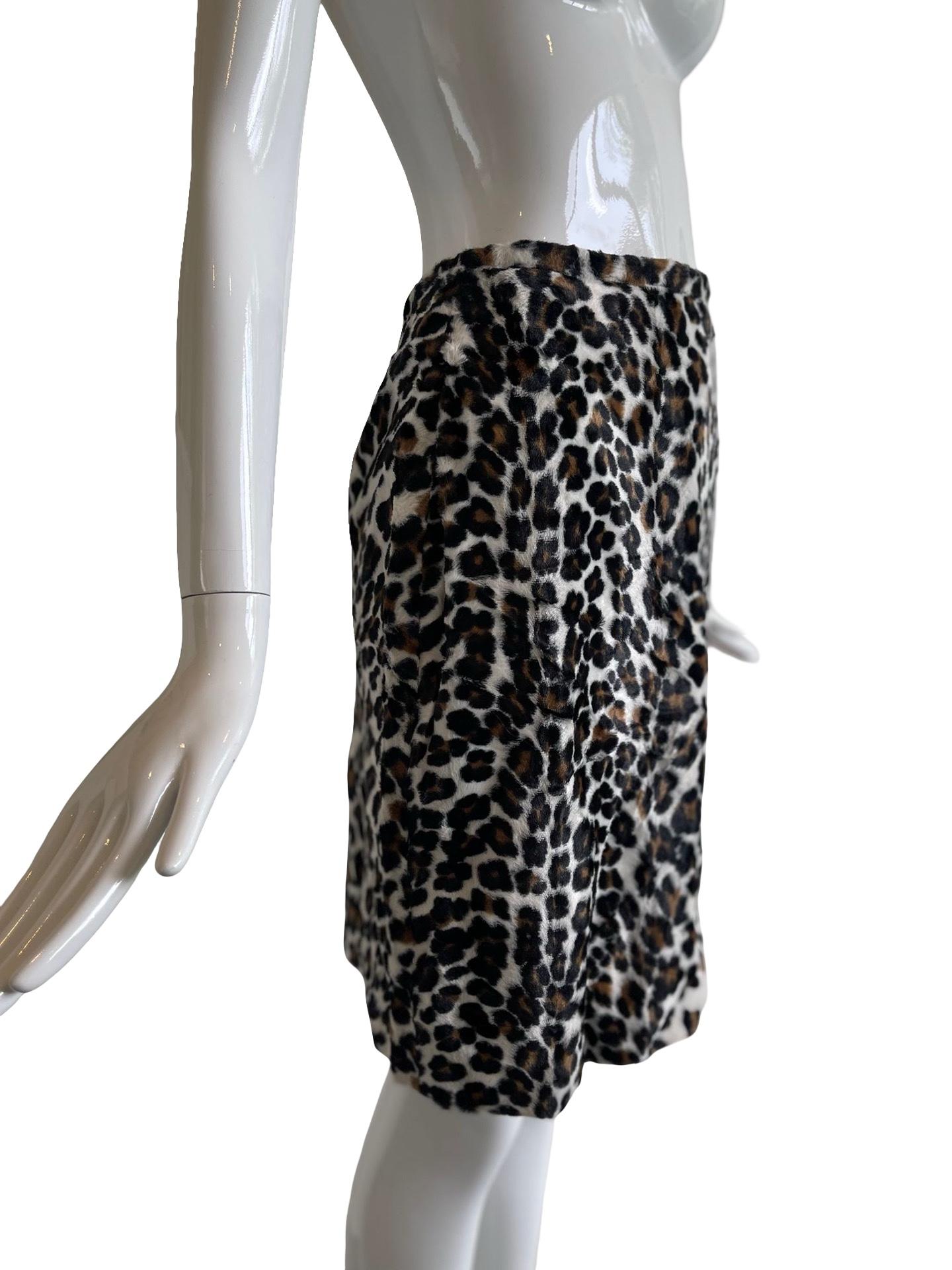 90s Norma Kamali Leopard Skirt Suit en venta 1