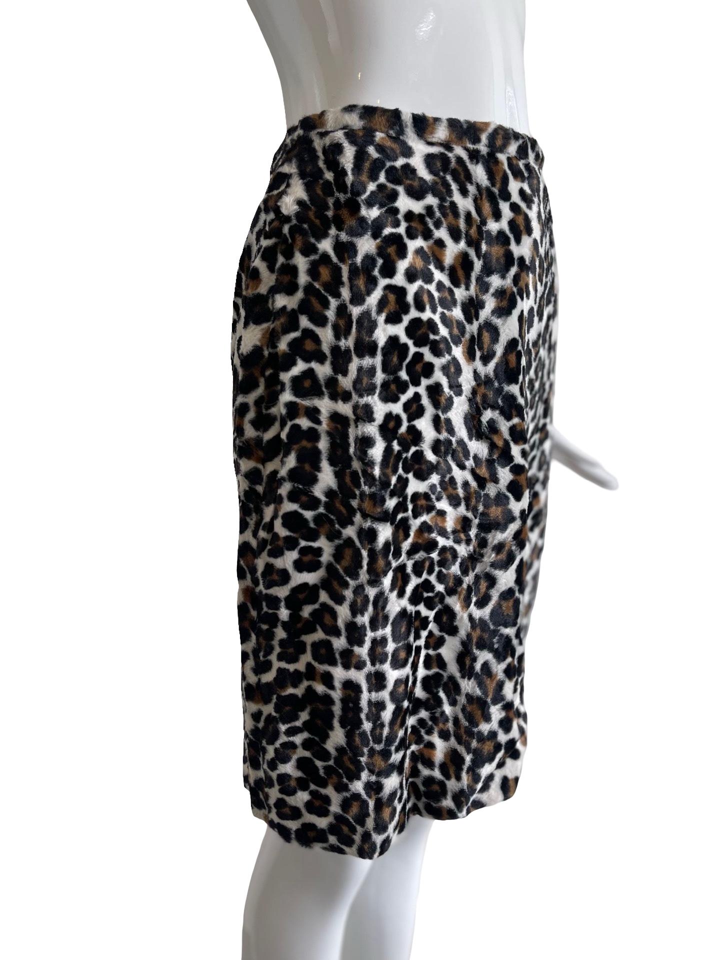 90s Norma Kamali Leopard Skirt Suit en venta 3