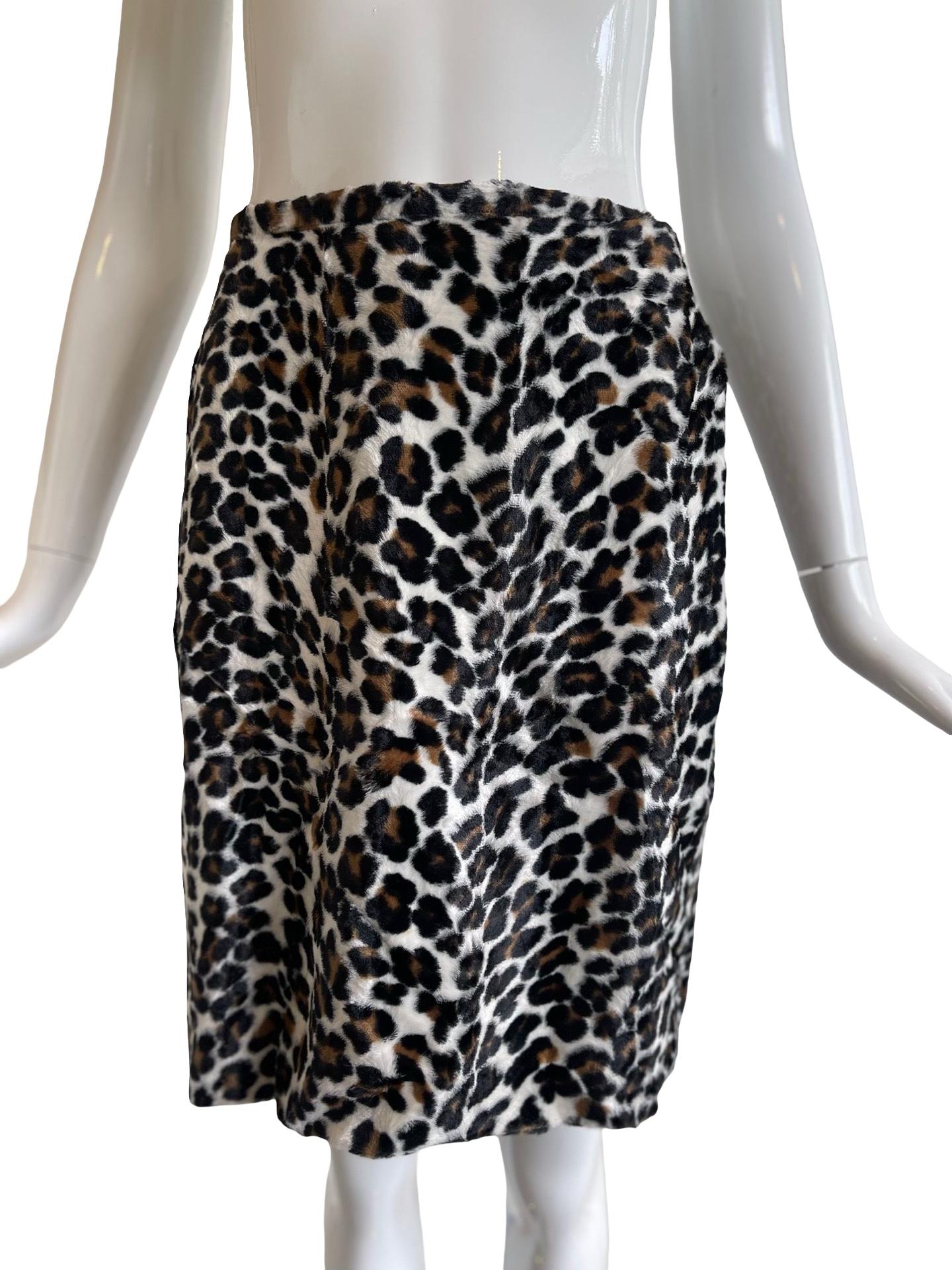 90s Norma Kamali Leopard Skirt Suit en venta 4