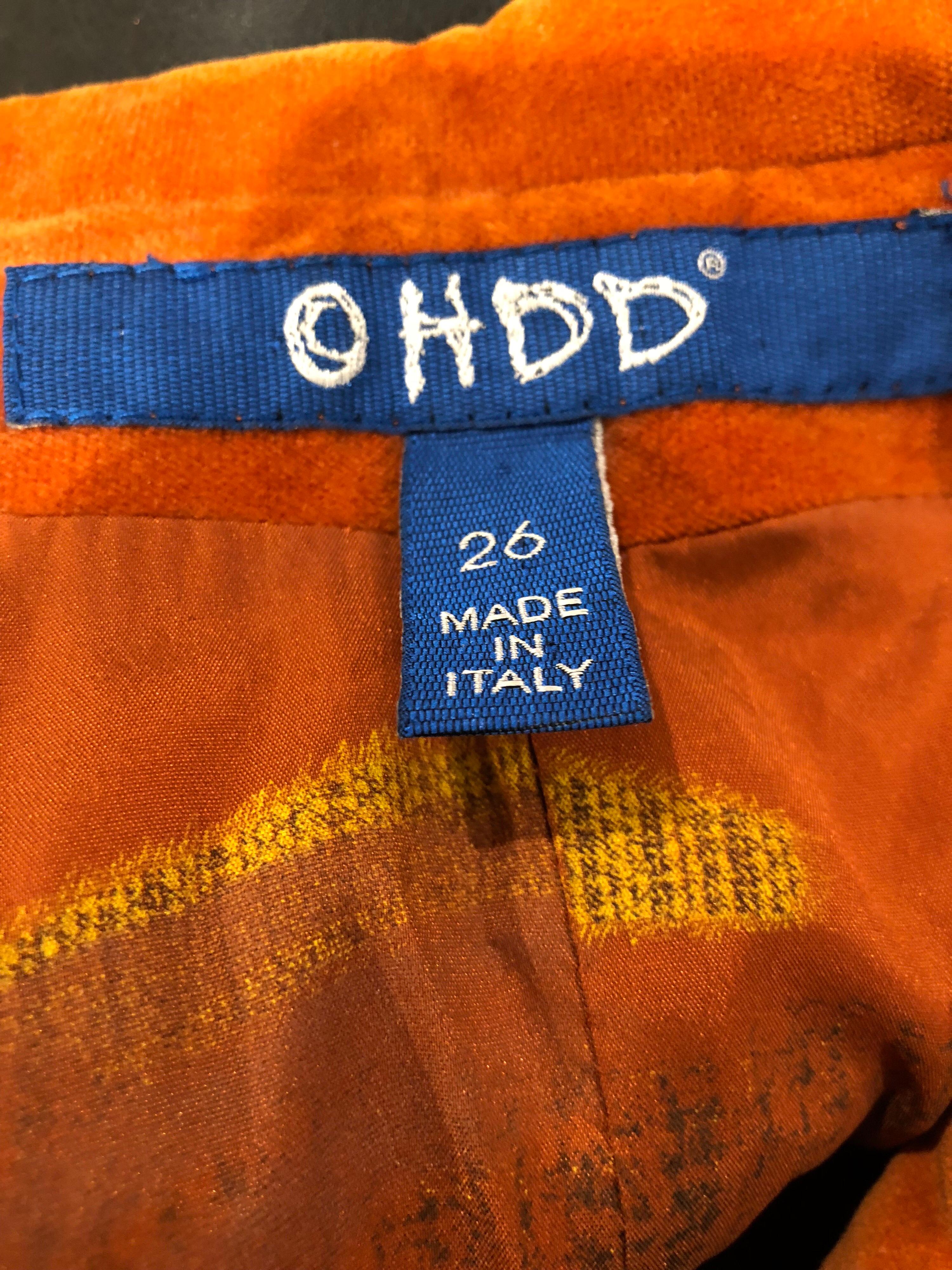 90s OHDD Italian Made Asymmetrical Avant Garde Sz 4 Burnt Orange Vintage Blazer For Sale 9