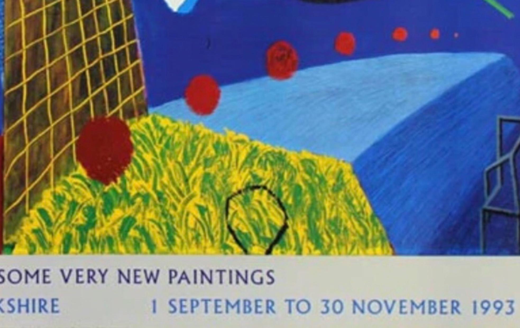 Mid-Century Modern 90s Original David Hockney The Other Side Louisiana Modern Exhibition Poster en vente