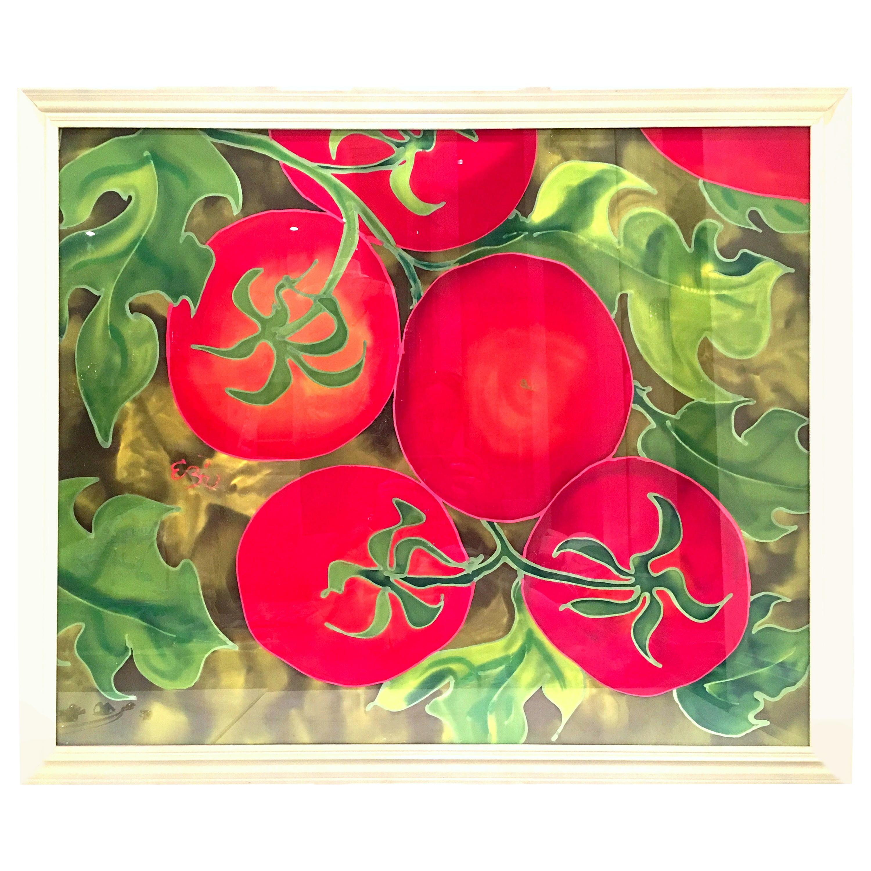 1990s Original Mixed-Media Painting "Tomatoes" by, Elizabeth E. Mitchell-Signed For Sale