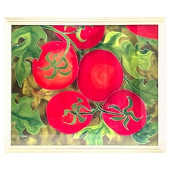 1990s Original Mixed-Media Painting "Tomatoes" by, Elizabeth E. Mitchell-Signed