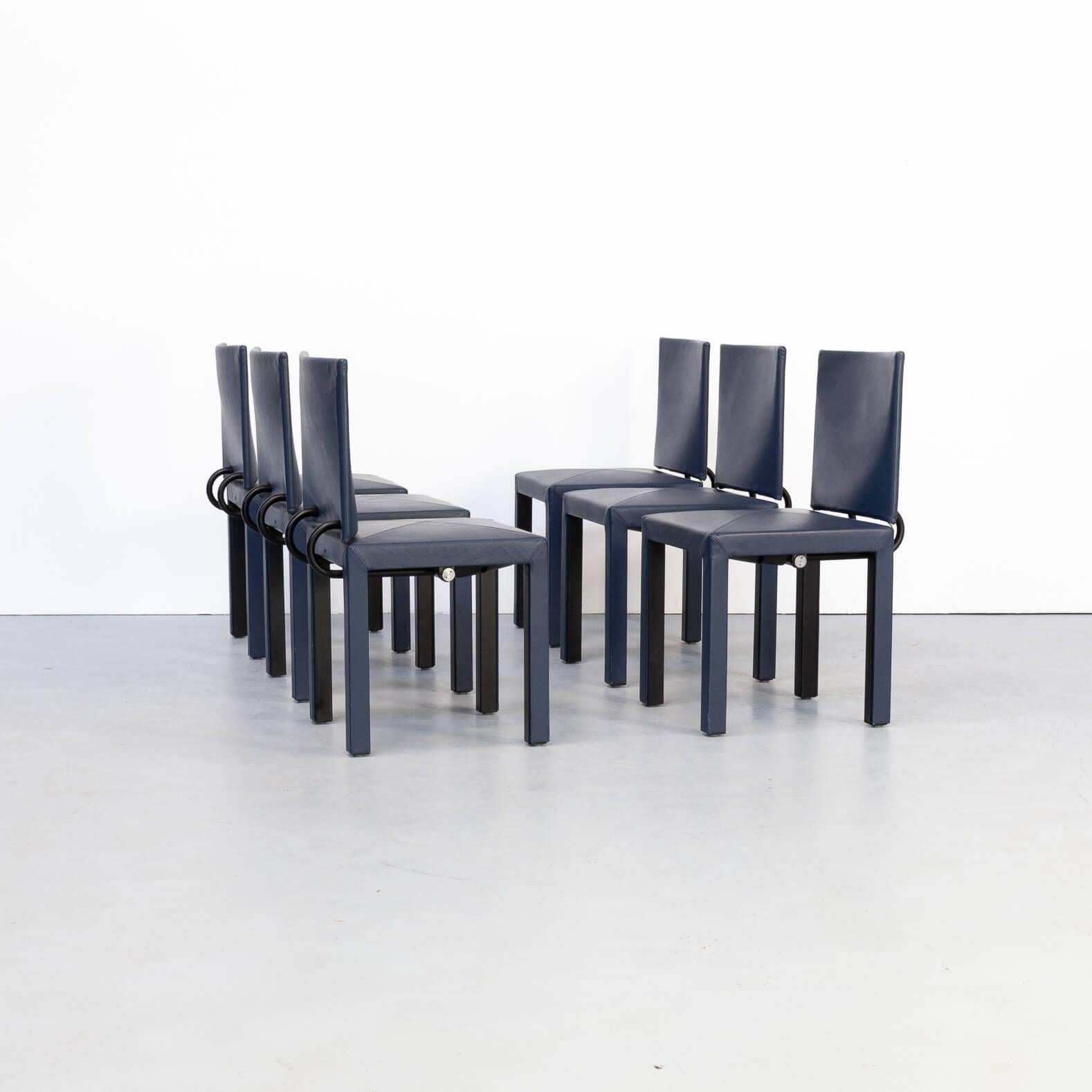 Mid-Century Modern 1990s Paolo Piva ‘arcadia’ Dining Chairs for B&B Italia Set of 6