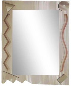 90s Post Espejo de pared industrial Alessandro Mendini Glas Italia Memphis