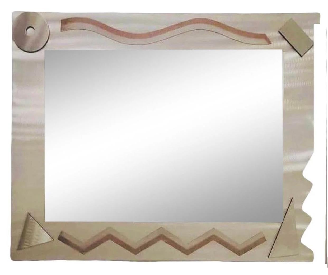 italien Miroir mural industriel Memphis d'Alessandro Mendini Glas Italia, années 90 en vente