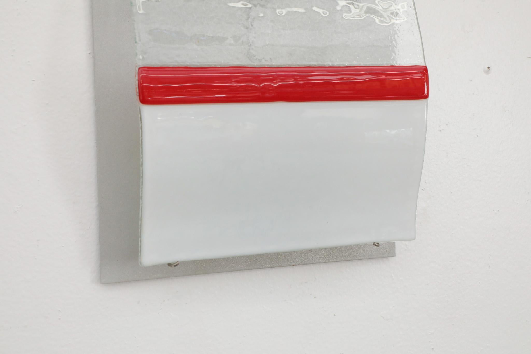 90's Post Modern Slumped Glass Wall Sconces im Angebot 3