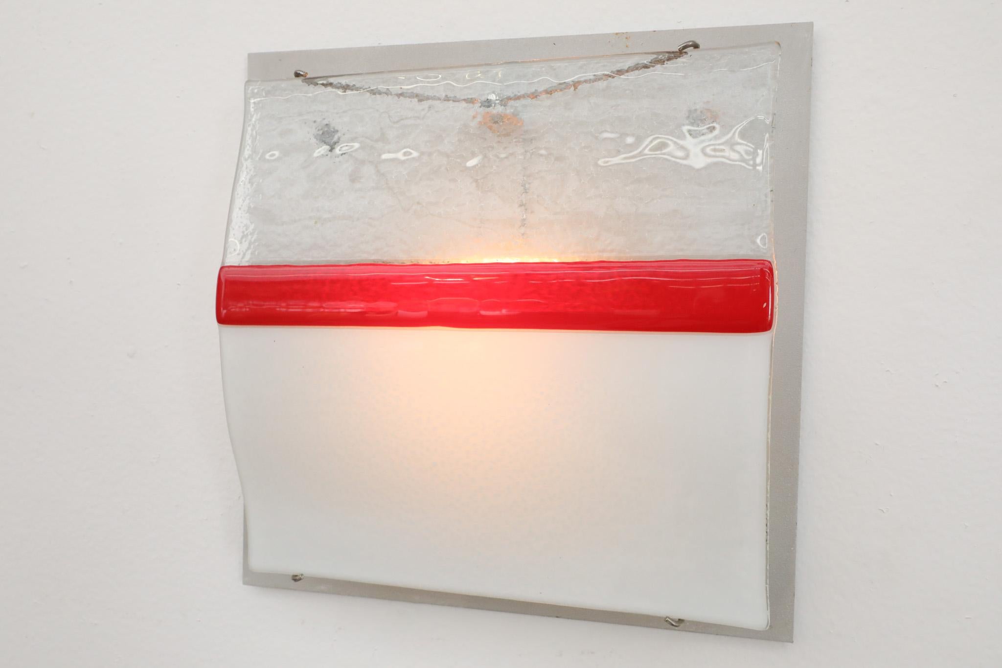 90's Post Modern Slumped Glass Wall Sconces For Sale 5