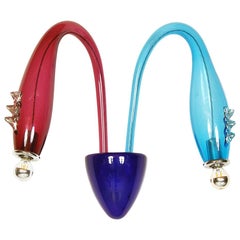 90s Post Modern VeArt Glass ‘Scilla’ Wall Lights Massimo Giacon Artemide, Italy