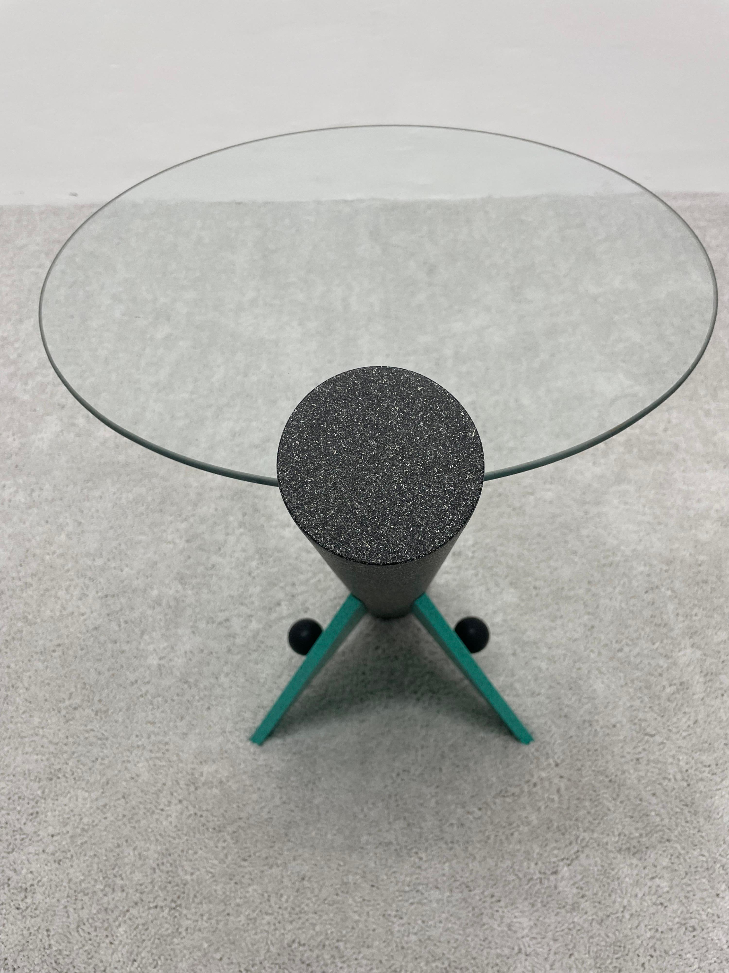 90's Postmodern Cantilevered Side Table Signed K. Dahl  2
