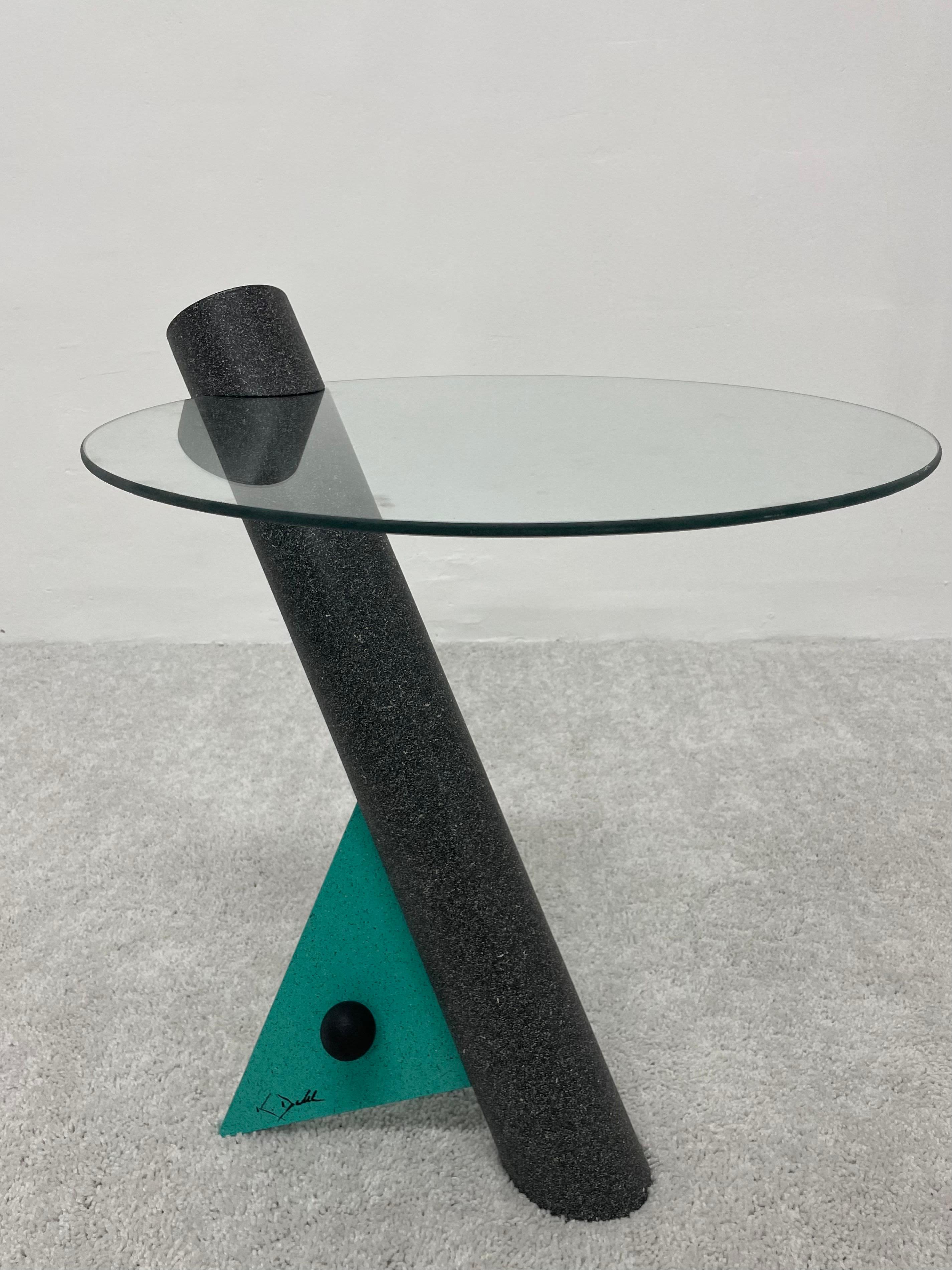 90's Postmodern Cantilevered Side Table Signed K. Dahl  4