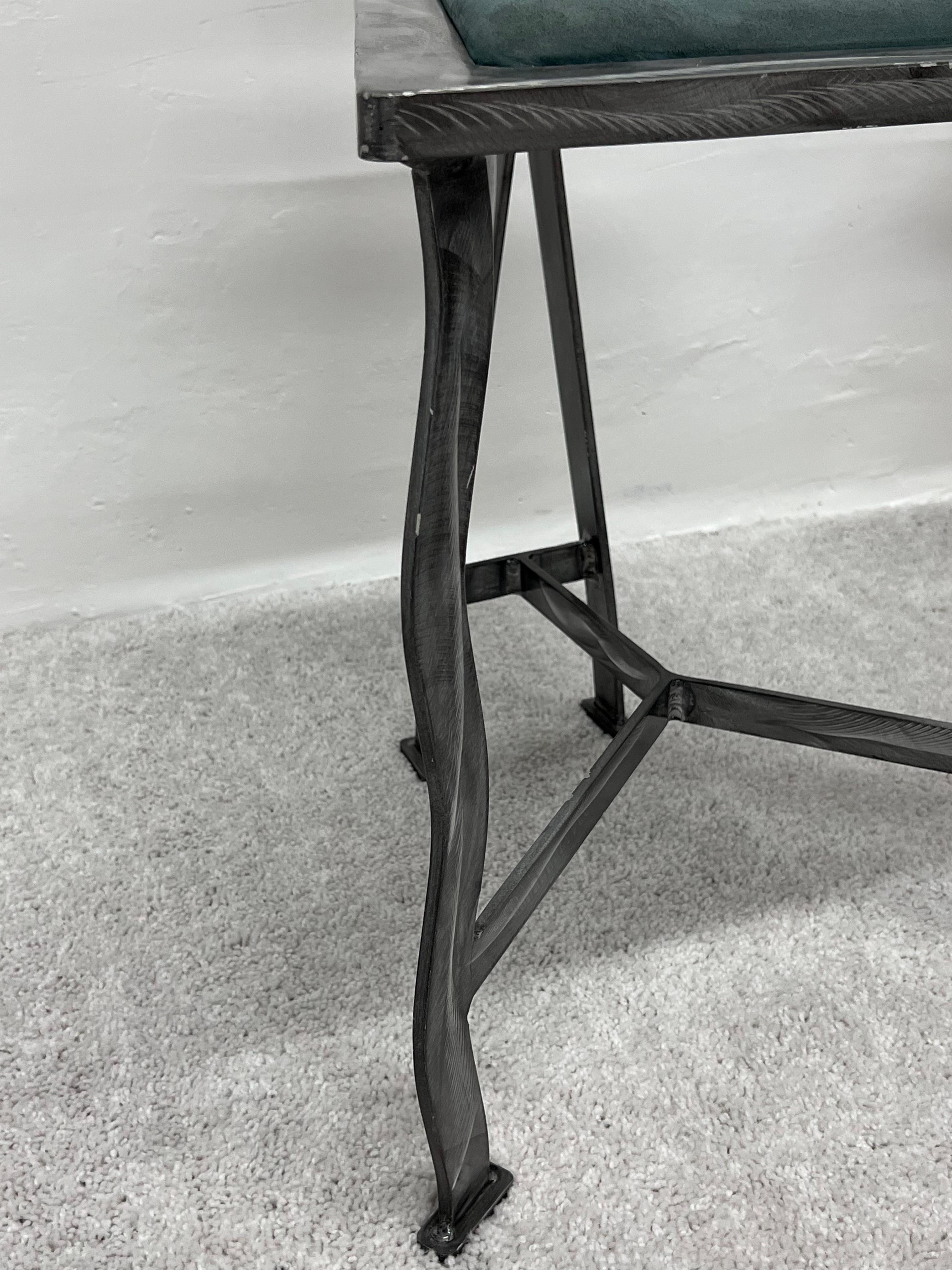 90s Postmodern Contemporary Welded Steel Studio Side Chairs, a Pair For Sale 4