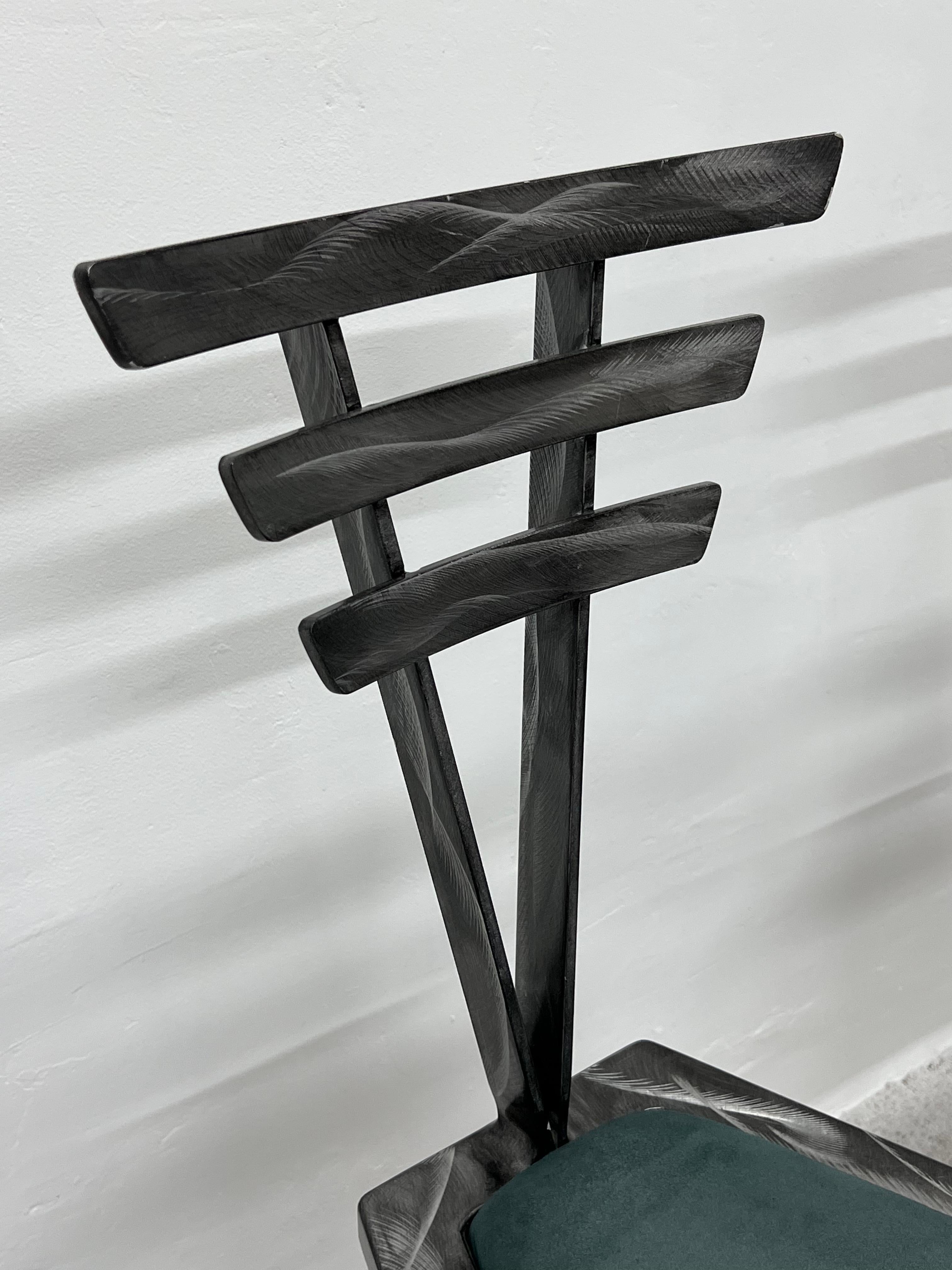 90s Postmodern Contemporary Welded Steel Studio Side Chairs, a Pair 6