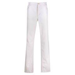 90s Prada Vintage white denim cotton six pockets trousers