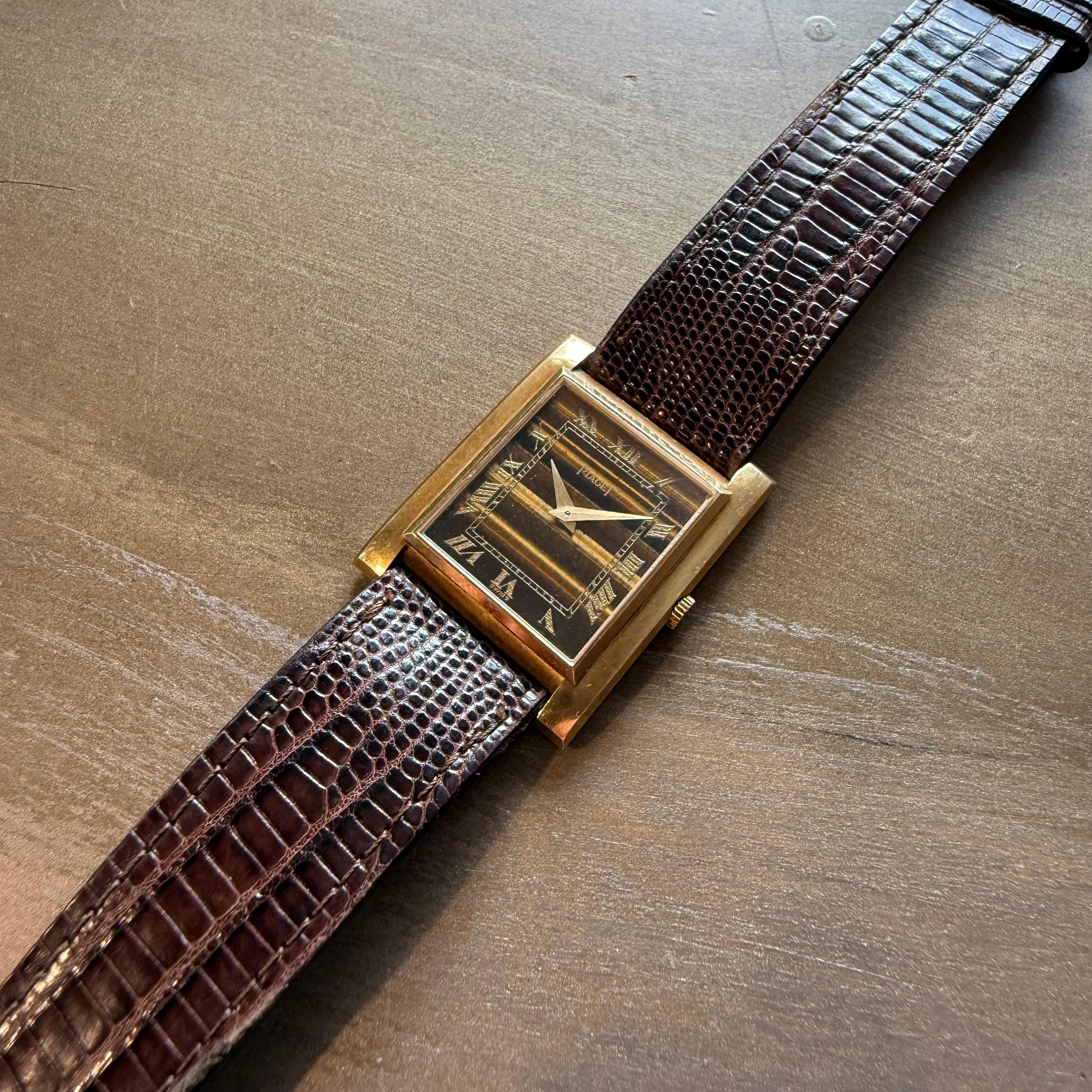 da uomo o donna Raro Piaget 9057 occhio di tigre in oro giallo degli anni '90 in vendita