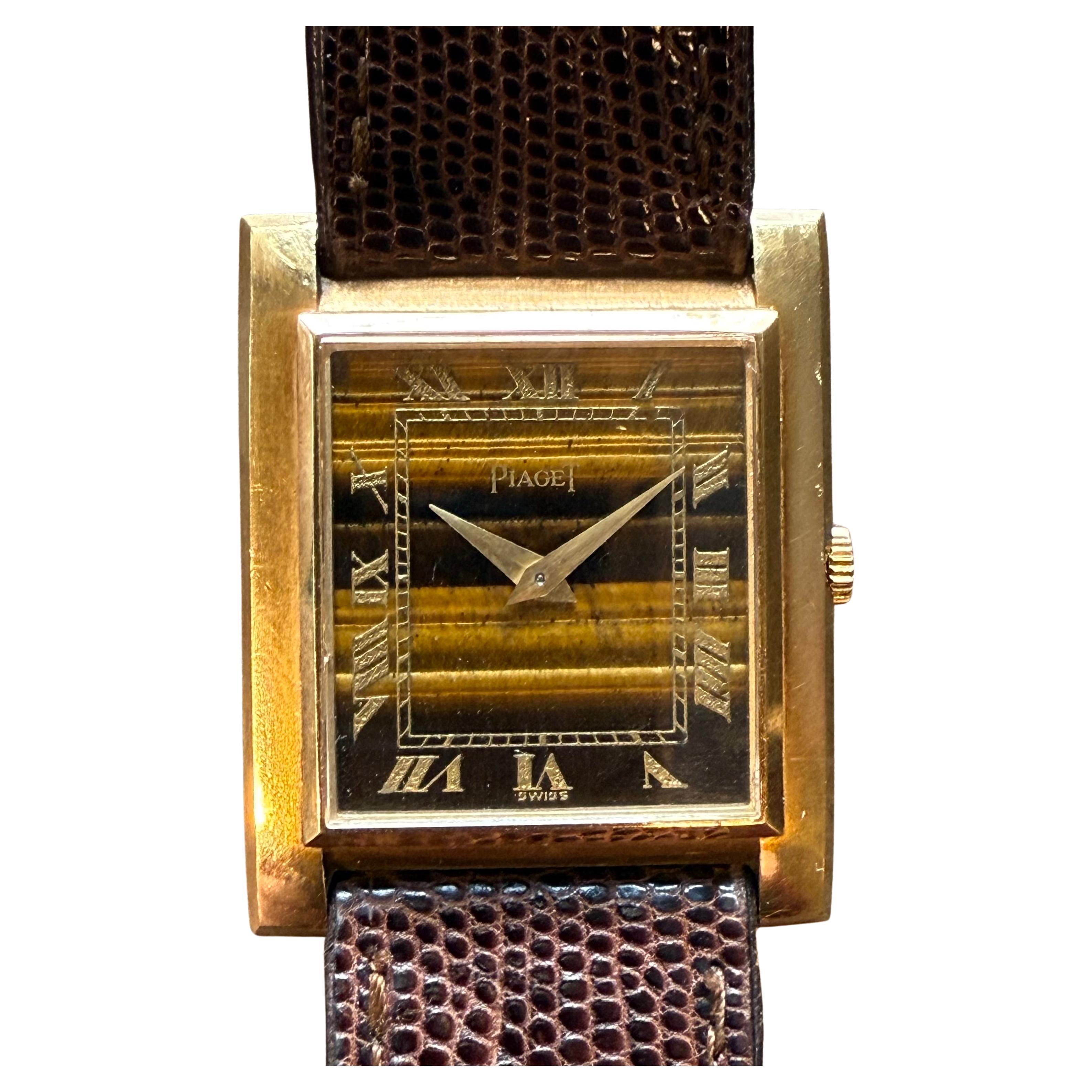 90
s Rare Piaget 9057 Tiger Eye Yellow Gold