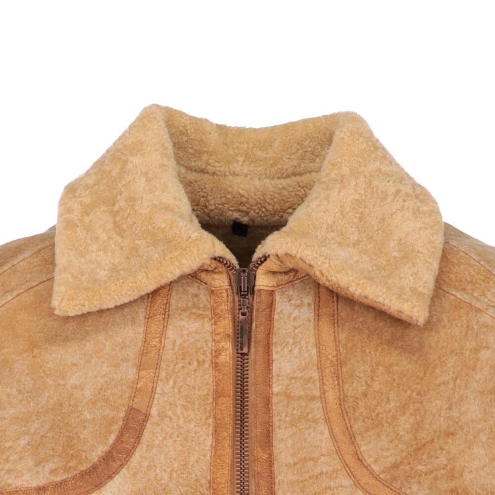 Women's or Men's 90s Roberto Cavalli Vintage beige leather sheepskin jacket