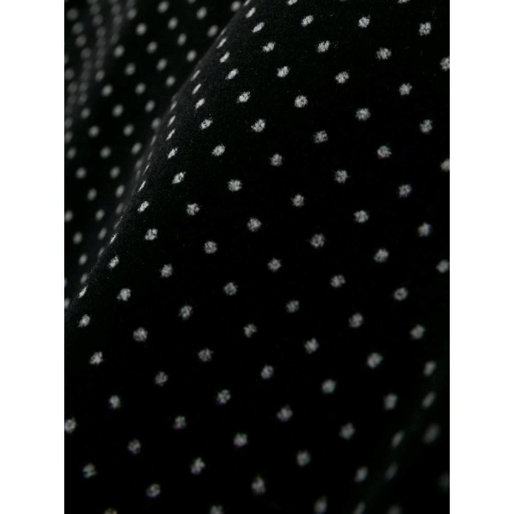 90s Romeo Gigli black cotton velvet trousers with white polka dots For Sale 1