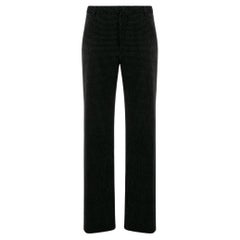 90s Romeo Gigli black cotton velvet trousers with white polka dots