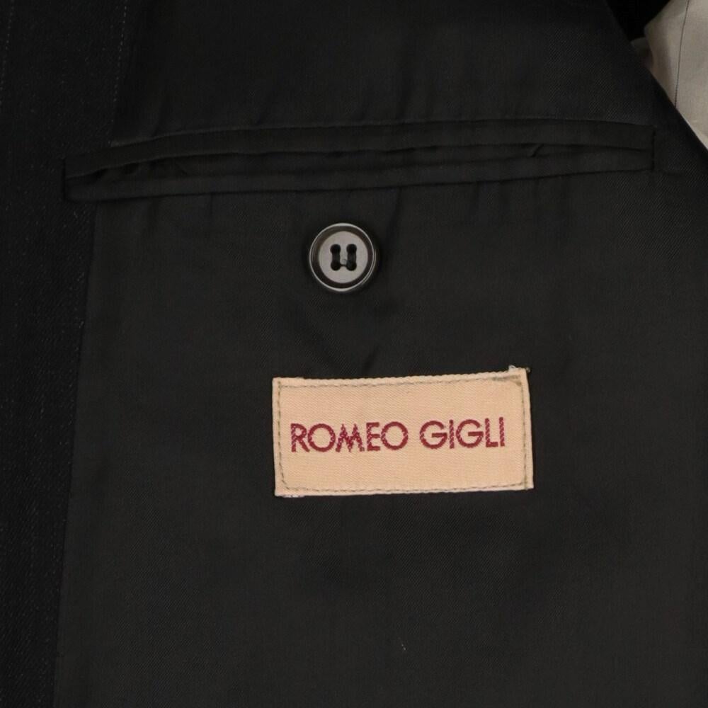 Men's 90s Romeo Gigli black pinstripe wool suit