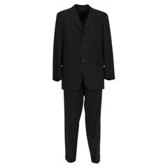 90s Romeo Gigli black pinstripe wool suit